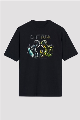 Daft Punk Siyah Oversize Tişört Oversize T-shirt - TişörtFabrikası