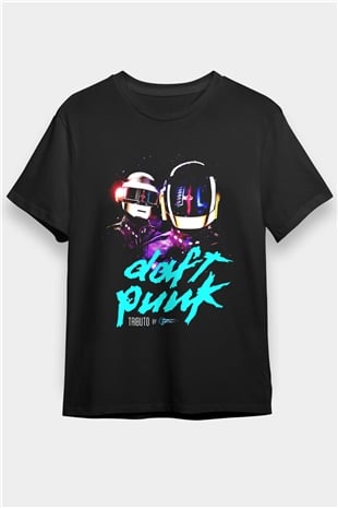 Daft Punk Siyah Unisex Tişört T-Shirt - TişörtFabrikası