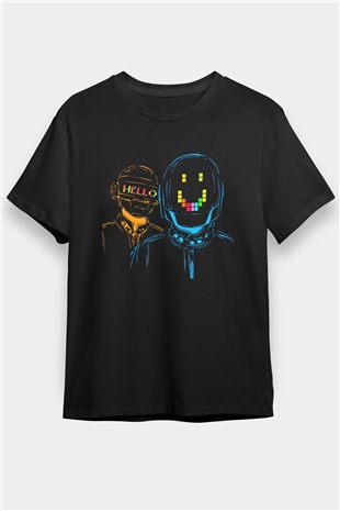 Daft Punk Siyah Unisex Tişört T-Shirt - TişörtFabrikası