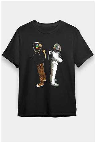 Daft Punk Siyah Unisex Tişört T-Shirt - TişörtFabrikası