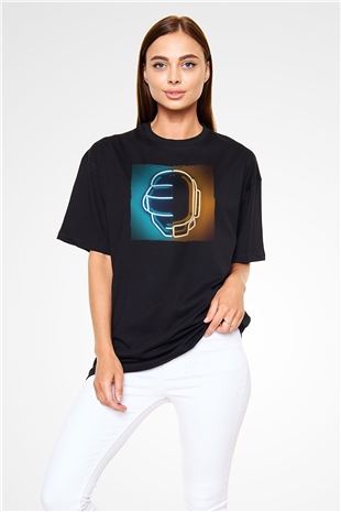 Daft Punk Siyah Oversize Tişört Oversize T-shirt - TişörtFabrikası