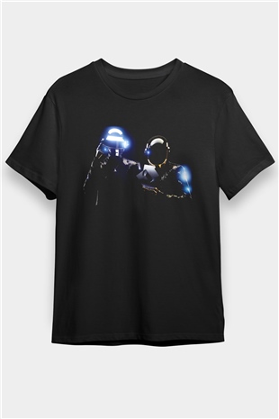 Daft Punk Siyah Unisex Tişört T-Shirt - TişörtFabrikası