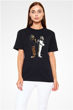 Daft Punk Siyah Unisex Tişört T-Shirt - TişörtFabrikası
