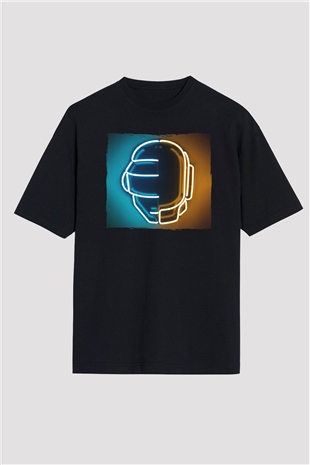 Daft Punk Siyah Oversize Tişört Oversize T-shirt - TişörtFabrikası