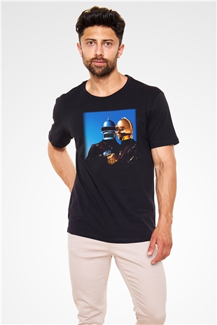 Daft Punk Siyah Unisex Tişört T-Shirt - TişörtFabrikası