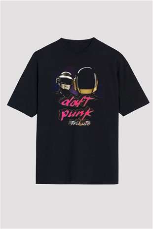Daft Punk Siyah Oversize Tişört Oversize T-shirt - TişörtFabrikası