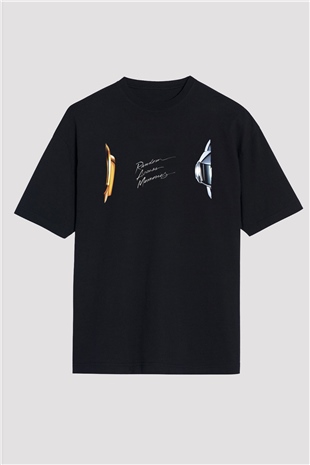Daft Punk Siyah Oversize Tişört Oversize T-shirt - TişörtFabrikası