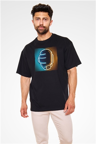 Daft Punk Siyah Oversize Tişört Oversize T-shirt - TişörtFabrikası