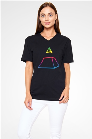 Daft Punk Siyah Unisex V Yaka Tişört