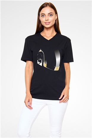 Daft Punk Siyah Unisex V Yaka Tişört