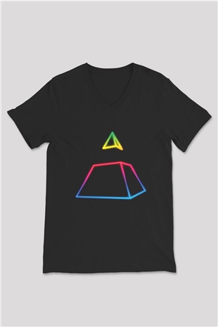 Daft Punk Siyah Unisex V Yaka Tişört