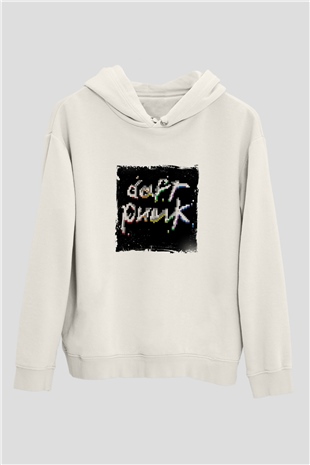 Daft PunkBaskılı Beyaz Hoodie