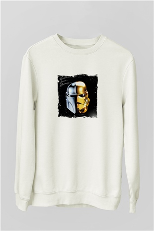 Daft PunkBaskılı Beyaz Sweatshirt