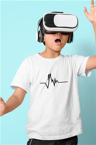 Dağcılık Baskılı Unisex Beyaz Çocuk Tişört - Tshirt