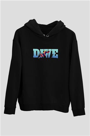 Dağcılık - Mountaineering Baskılı Unisex Siyah Hoodie