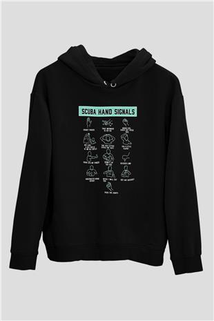 Dağcılık - Mountaineering Baskılı Unisex Siyah Hoodie