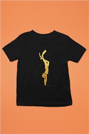 Dağcılık - Mountaineering Baskılı Unisex Siyah Çocuk Tİşörtü - Tshirt
