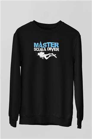 Dağcılık - Mountaineering Baskılı Unisex Siyah Sweatshirt