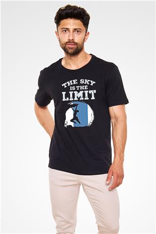 Dağcılık - Mountaineering Baskılı Unisex Siyah Tişört - Tshirt
