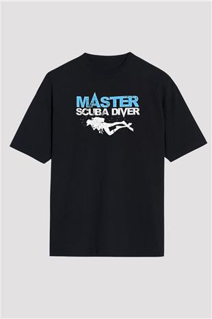 Dağcılık - Mountaineering Baskılı Unisex Siyah Oversize Tişört