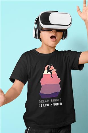 Dağcılık - Mountaineering Baskılı Unisex Siyah Çocuk Tİşörtü - Tshirt