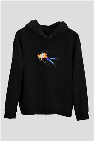 Dağcılık - Mountaineering Baskılı Unisex Siyah Hoodie