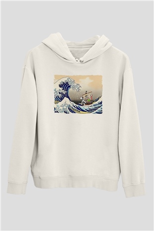 Dalgalar ve GemiBeyaz  Unisex Hoodie