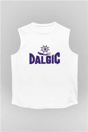 Dalgıç Beyaz Unisex Kolsuz Tişört