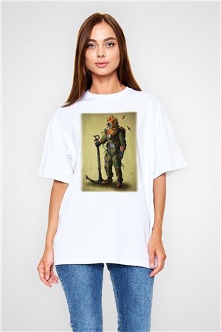 Dalgıç Beyaz Unisex Oversize Tişört T-Shirt