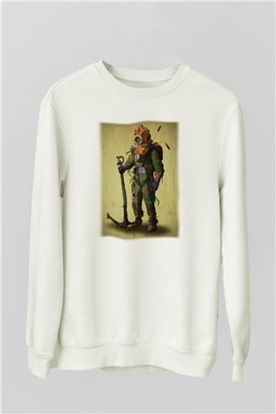 Dalgıç Beyaz Unisex Sweatshirt