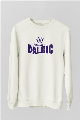 Dalgıç Beyaz Unisex Sweatshirt