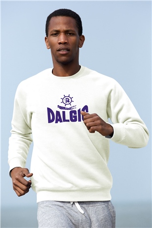Dalgıç Beyaz Unisex Sweatshirt