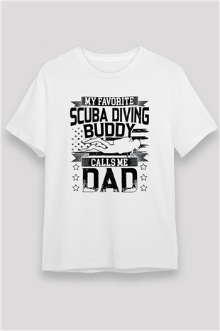 Dalgıç Beyaz Unisex Tişört T-Shirt - TişörtFabrikası