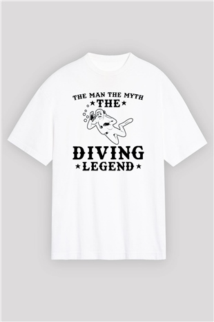Dalgıç Beyaz Oversize Tişört Oversize T-shirt - TişörtFabrikası