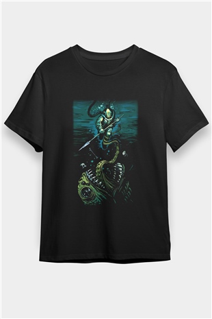 Dalgıç Siyah Unisex Tişört T-Shirt - TişörtFabrikası