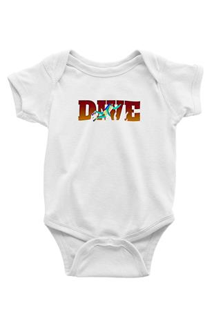 Dalgıçlık Baskılı Beyaz Bebek Body - Zıbın