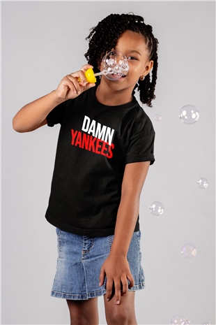 Damn Yankees Baskılı Siyah Unisex Çocuk Tişört