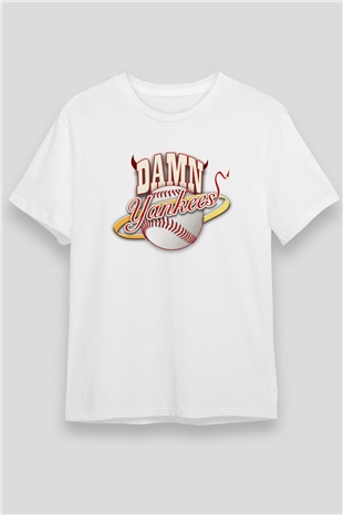 Damn Yankees Beyaz Unisex Tişört T-Shirt - TişörtFabrikası
