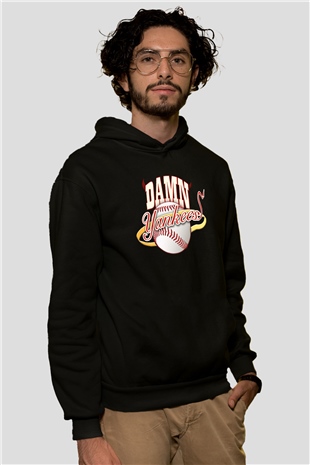 Damn Yankees Siyah Unisex Kapüşonlu Sweatshirt