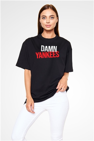 Damn Yankees Siyah Unisex Oversize Tişört T-Shirt