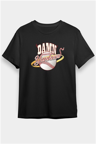 Damn Yankees Siyah Unisex Tişört T-Shirt - TişörtFabrikası