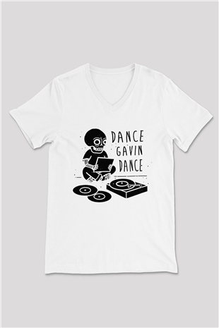 Dance Gavin Dance Beyaz Unisex V Yaka Tişört