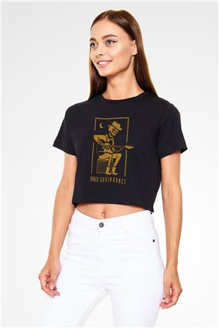 Dance Gavin Dance Siyah  Crop Top Tişört