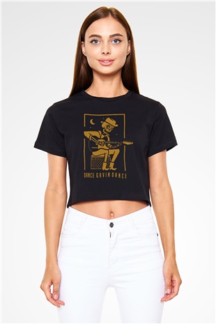 Dance Gavin Dance Siyah  Crop Top Tişört