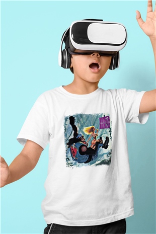Danger Danger Baskılı Unisex Beyaz Çocuk Tişört
