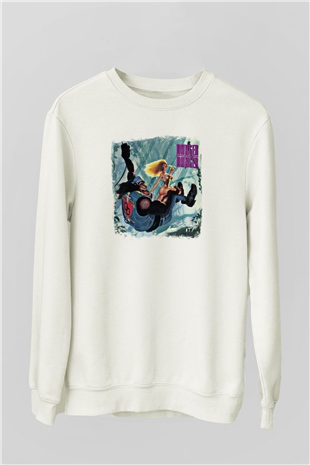 Danger Danger Baskılı Unisex Beyaz Sweatshirt