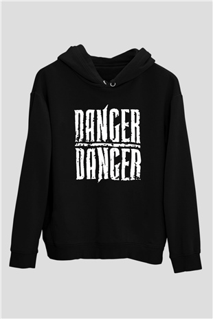 Danger Danger Siyah Unisex Kapüşonlu Sweatshirt