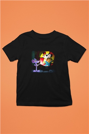 Danger Mouse Baskılı Siyah Unisex Çocuk Tişört