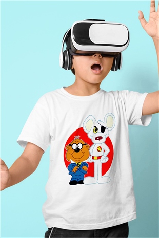 Danger Mouse Beyaz Unisex  Çocuk Tişört