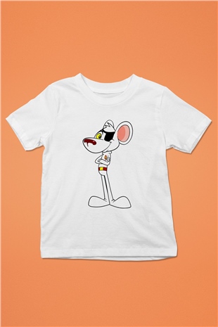 Danger Mouse Beyaz Unisex Çocuk Tişört